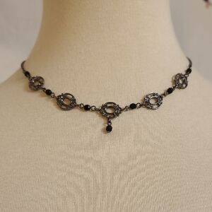 Chic Black Beaded Necklace